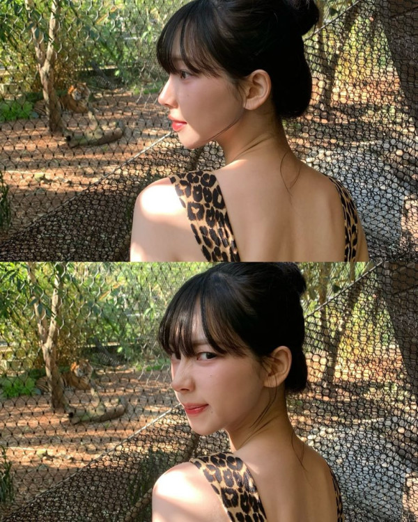 호피 원피스 입은 에스파 카리나