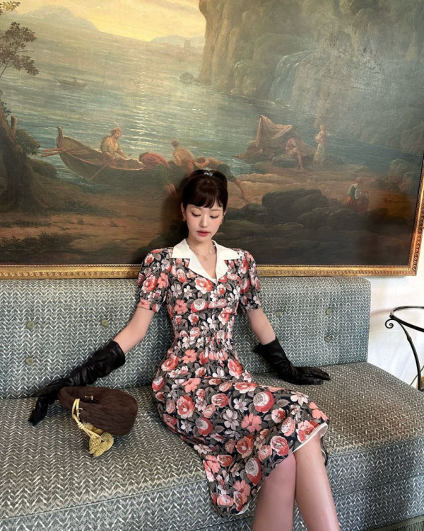 아이브 장원영 꽃무늬 원피스 미친 미모