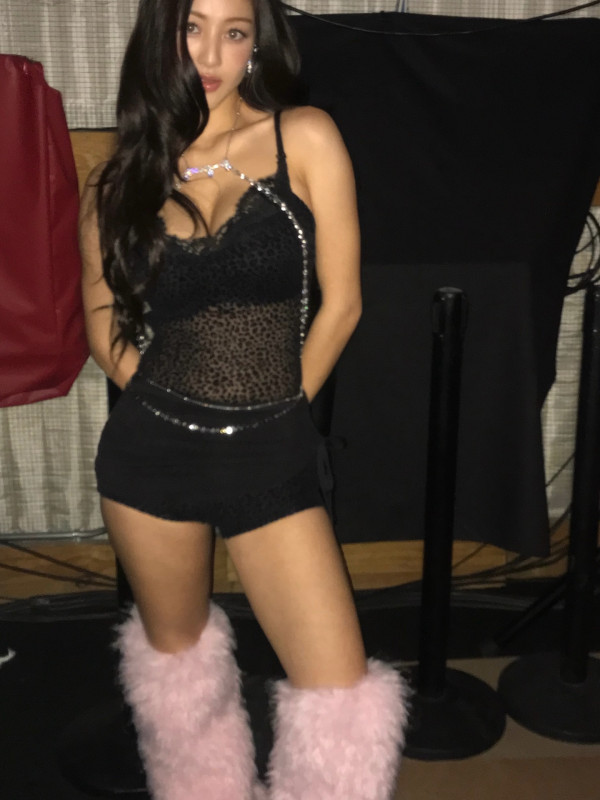 블랙 시스루 란제리 트와이스 지효 아찔한 몸매