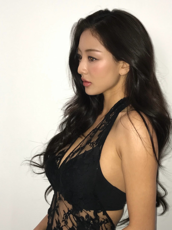 블랙 시스루 란제리 트와이스 지효 아찔한 몸매