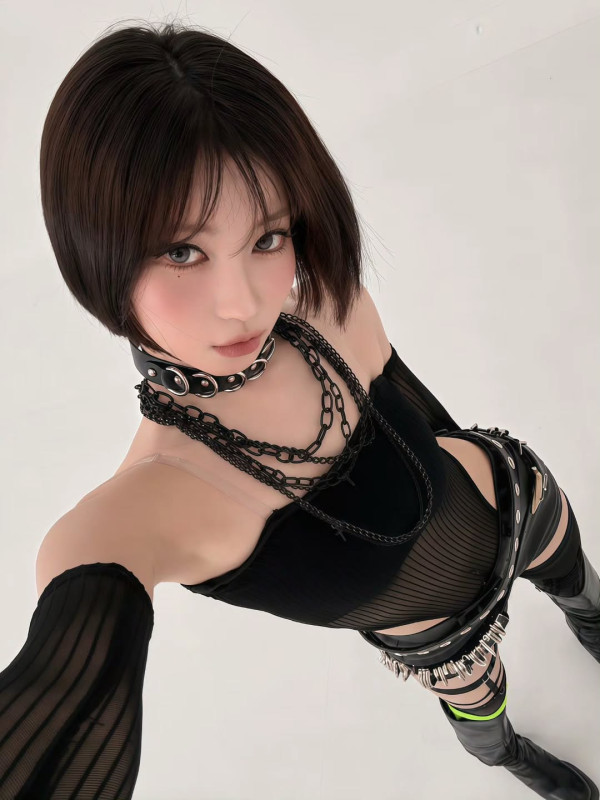 베몬 아사 검정 모노키니 의상