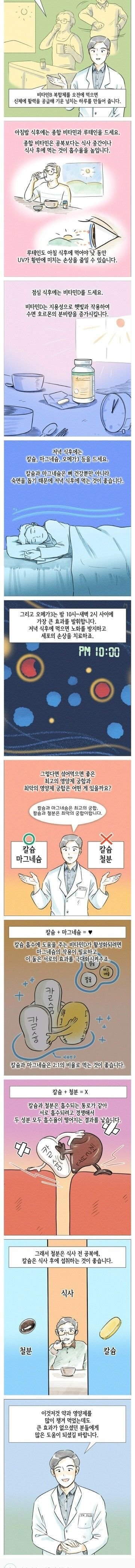 영양제 먹는 시간