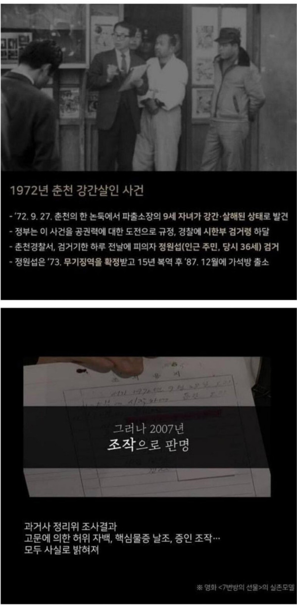 영화 "7번방의 선물" 실제 주인공 사망..