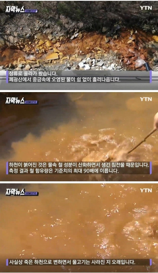 전국에 나타난 '붉은 하천'