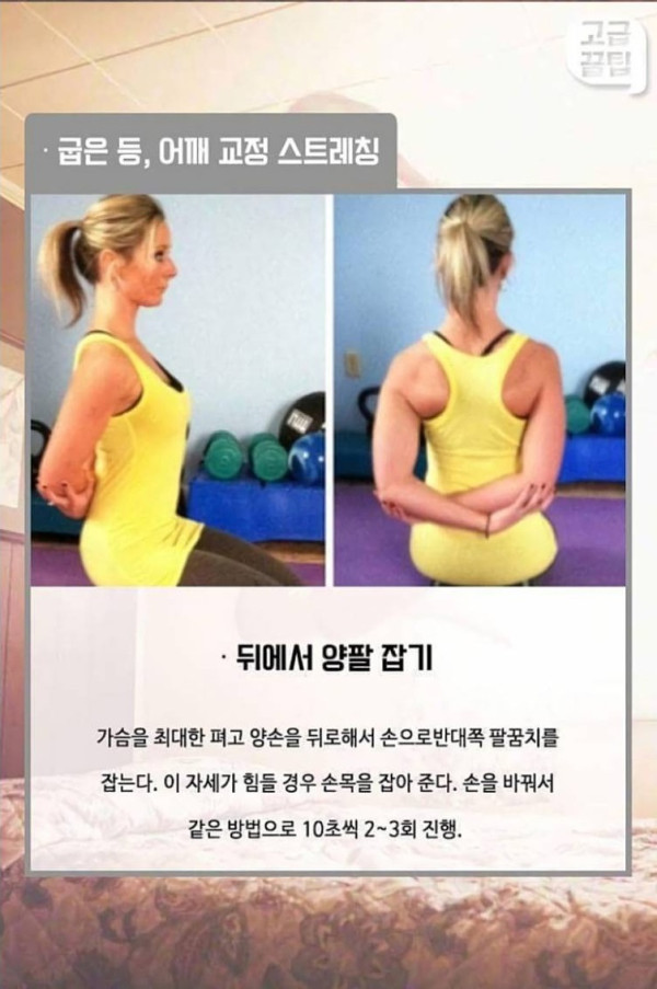 단 몇 분만의 운동으로 굽은 등, 어깨 교정법