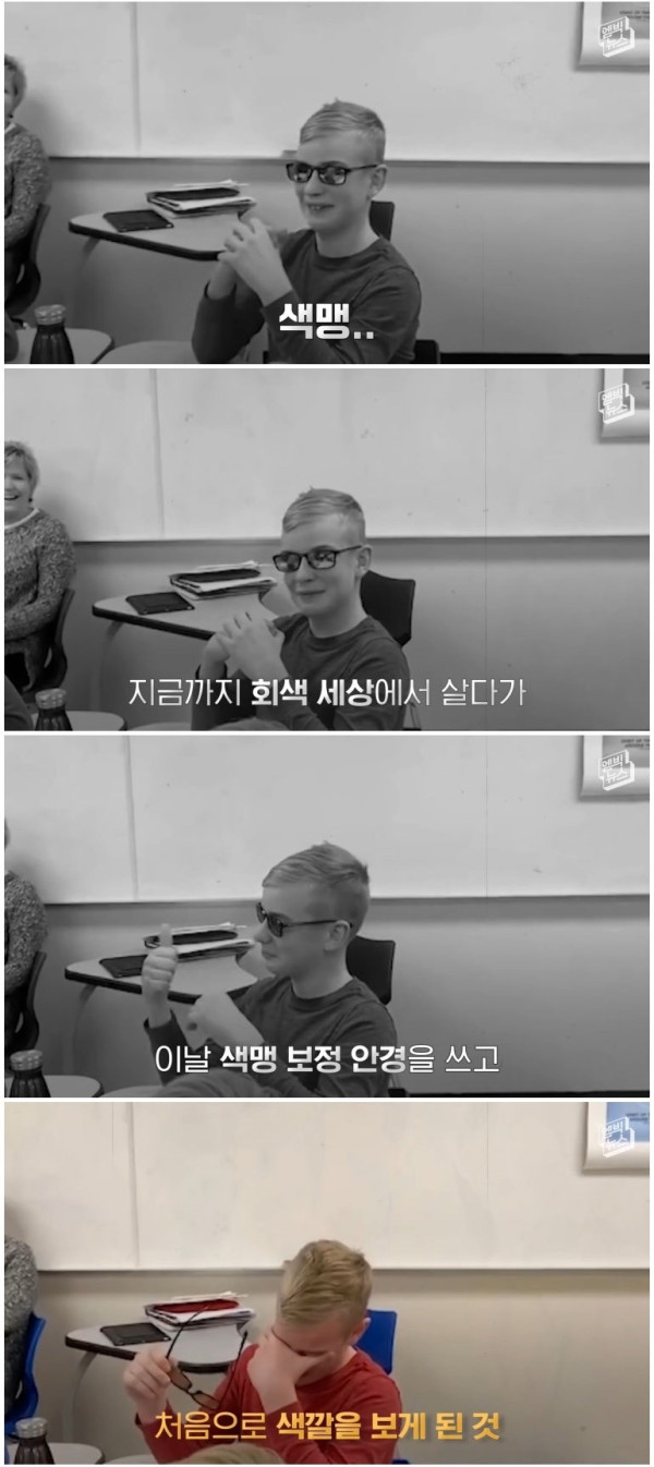 처음 색깔을 보고 폭풍오열한 12살 소년