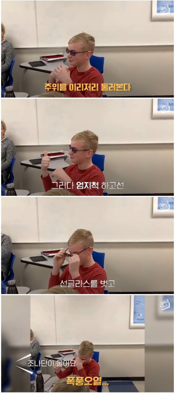 처음 색깔을 보고 폭풍오열한 12살 소년