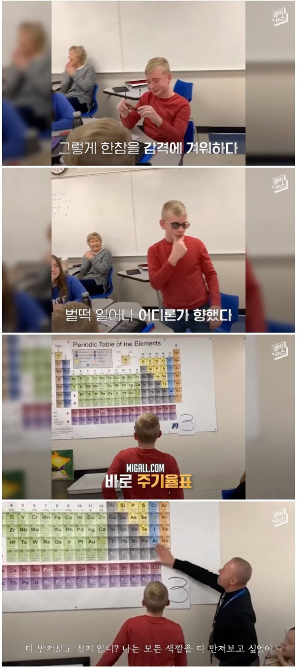 처음 색깔을 보고 폭풍오열한 12살 소년