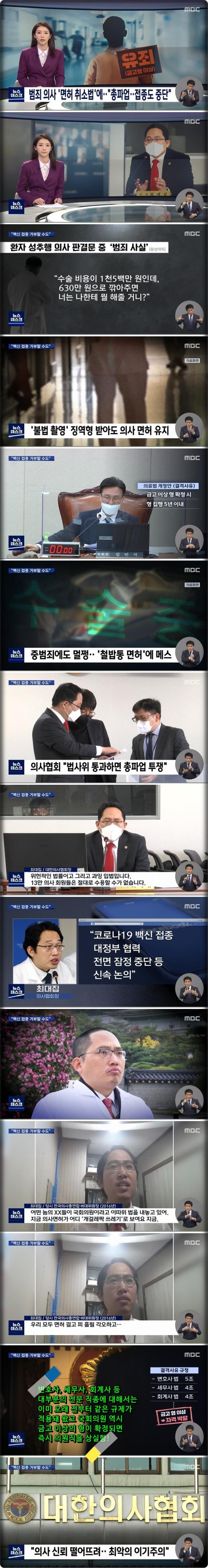범죄 의사 면허취소법에 화난 의사협 회장