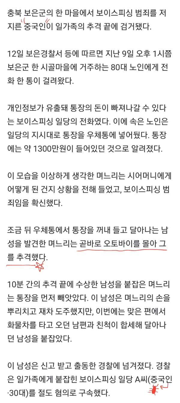 보이스피싱범 잡은 며느리