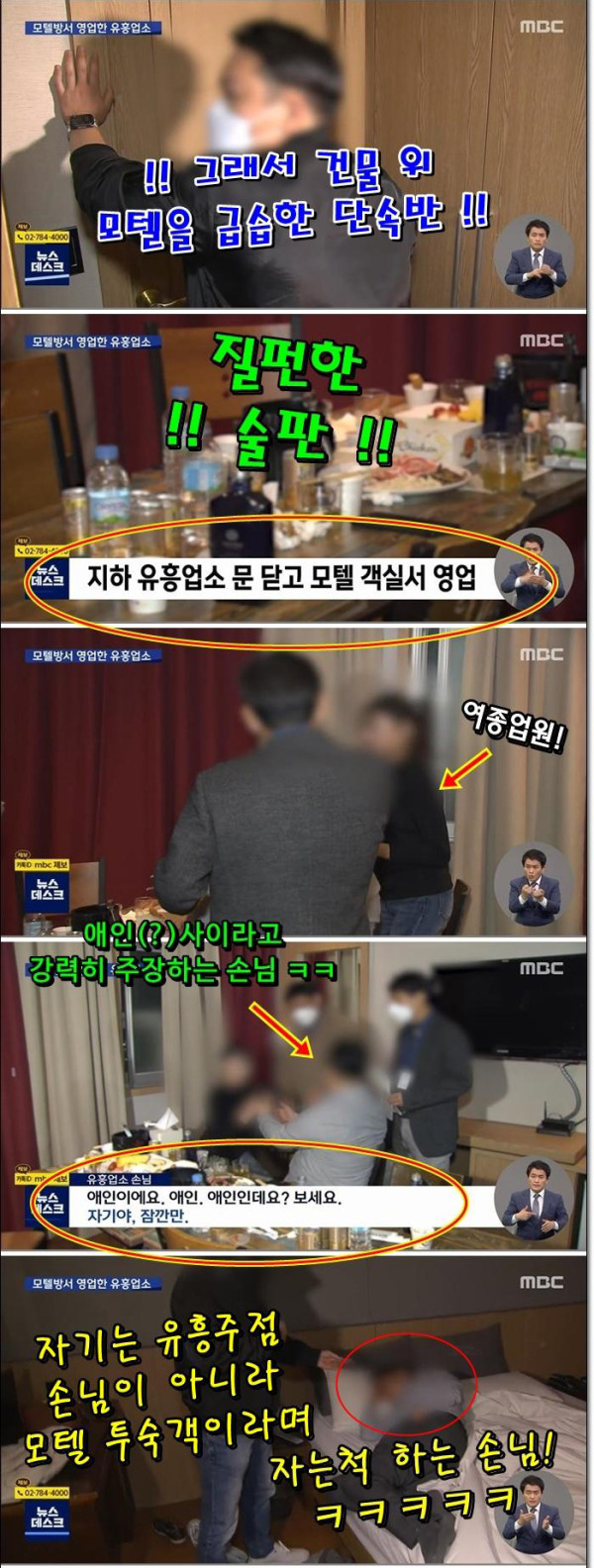 모텔에서 영업하는 유흥업소