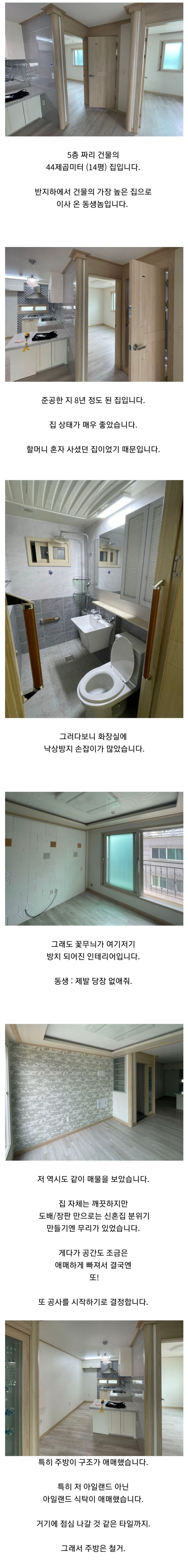 동생 14평 빌라를 리모델링 해준 형