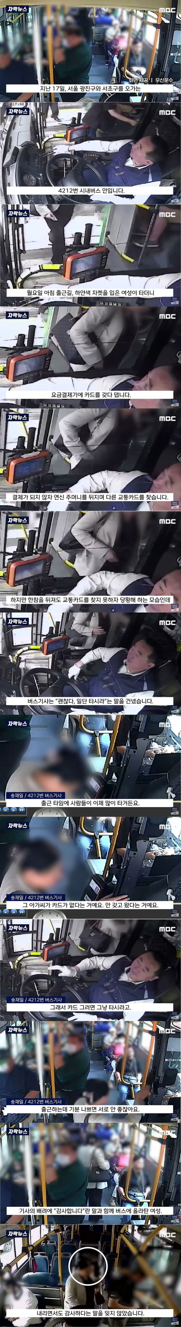돈없다는 여성 공짜로 태워준 버스기사가 깜짝 놀란 이유