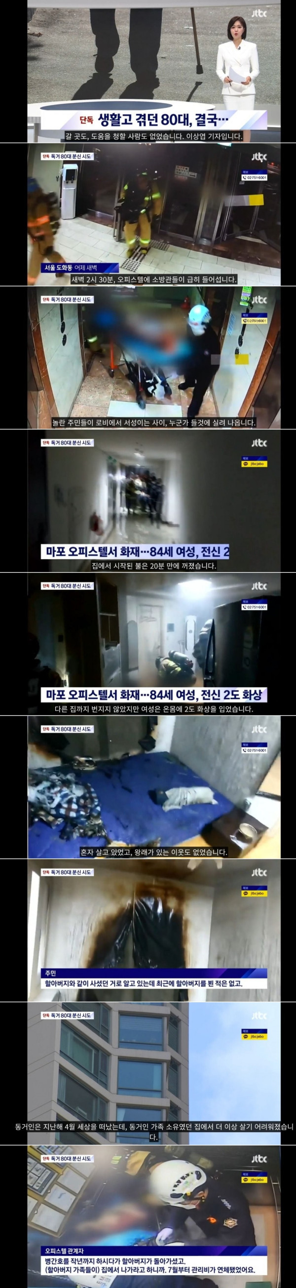 생활고로 80대 노인 분신 자살 시도