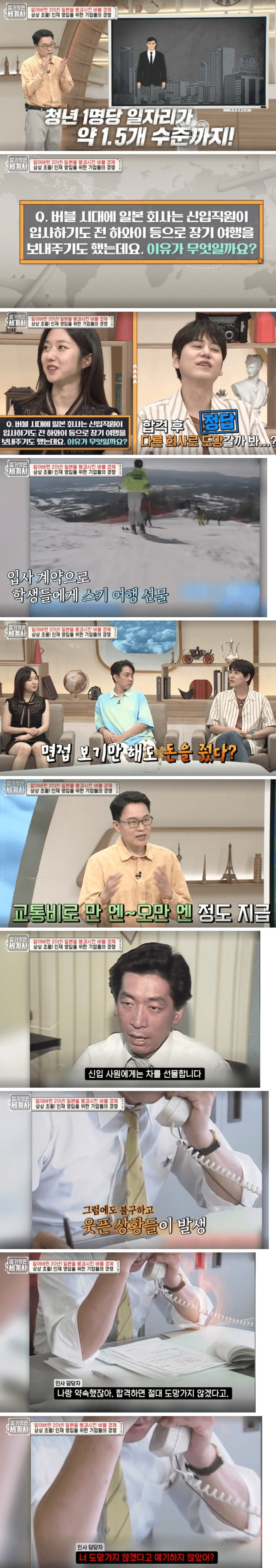 일본 버블시절 신입사원 혜택