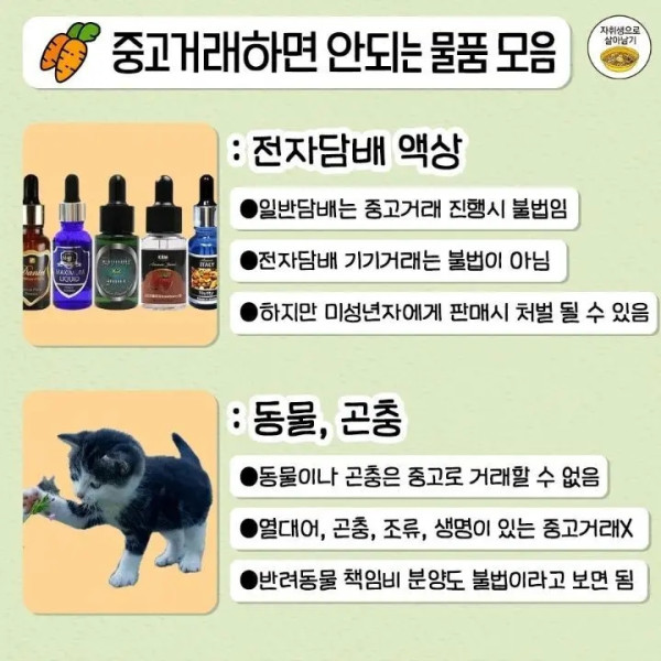 개인이 중고로 팔면 안되는 물품 총정리