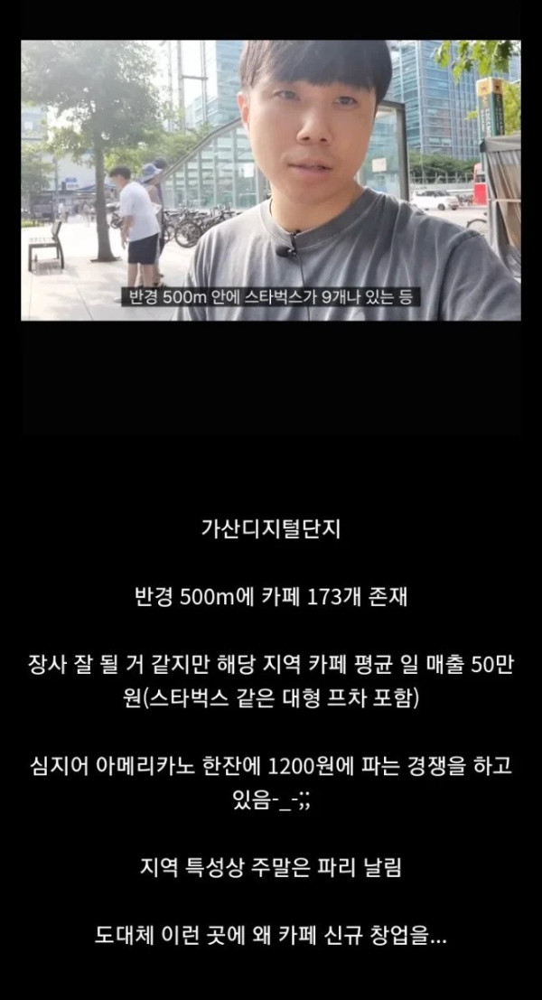 반경 500m에 카페가 무려 173개나 있는 곳