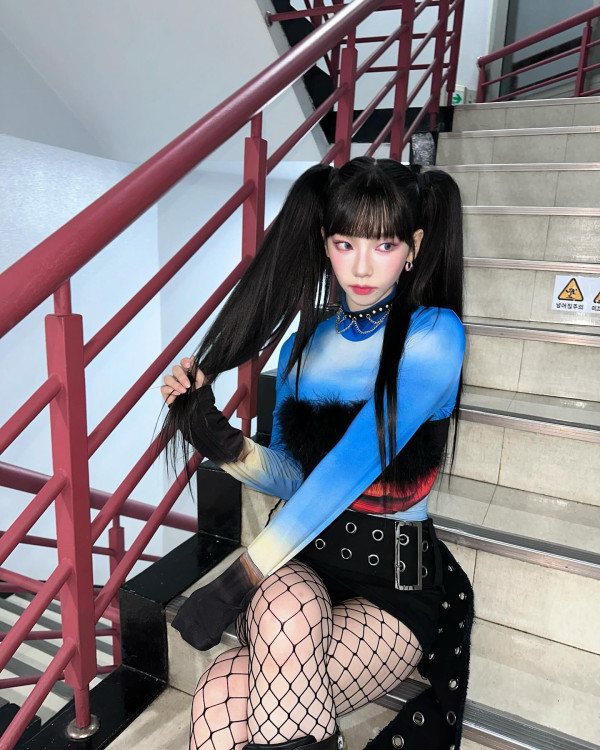 그물 스타킹 에스파 카리나,윈터