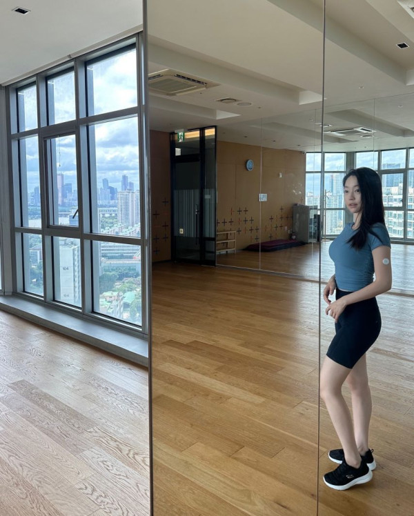 몸매 관리하는 강아랑 기상캐스터