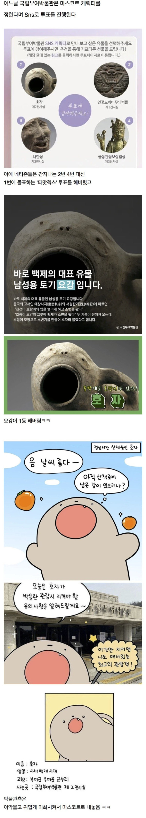 국립부여박물관 마스코트 투표 대참사