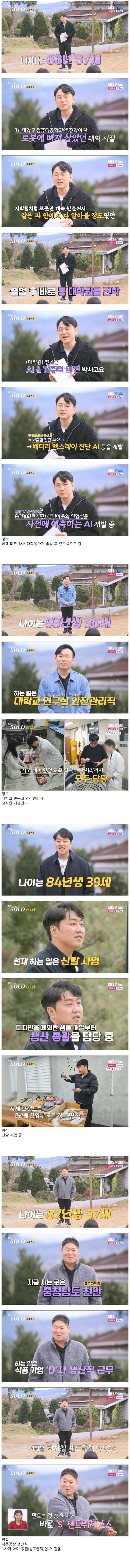 예능 나는솔로 출연자 직업 근황