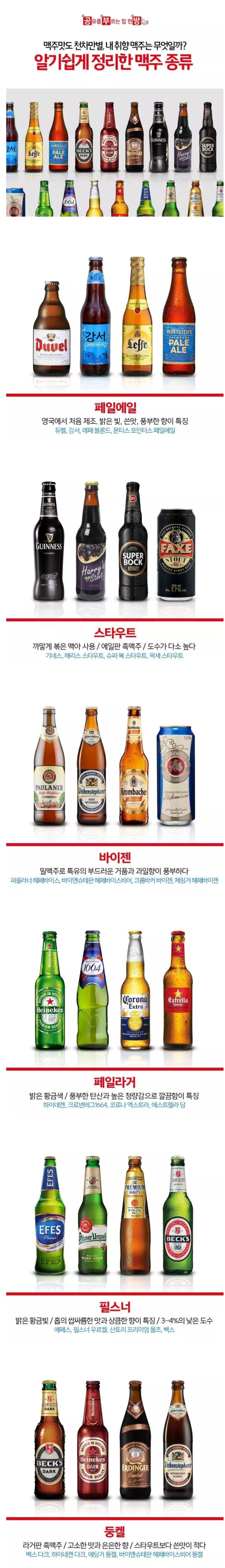 알기쉽게 정리한 맥주 종류