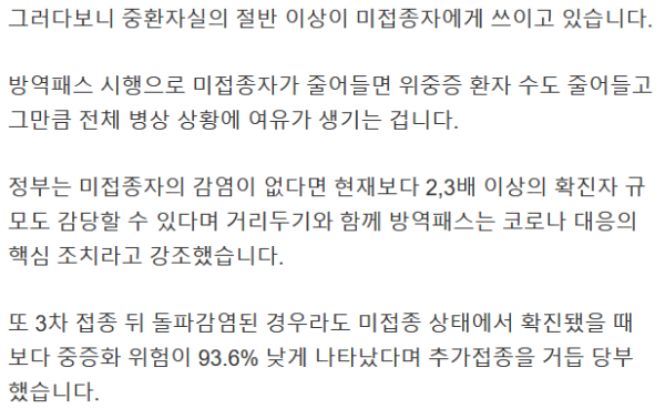 방역패스의 효과