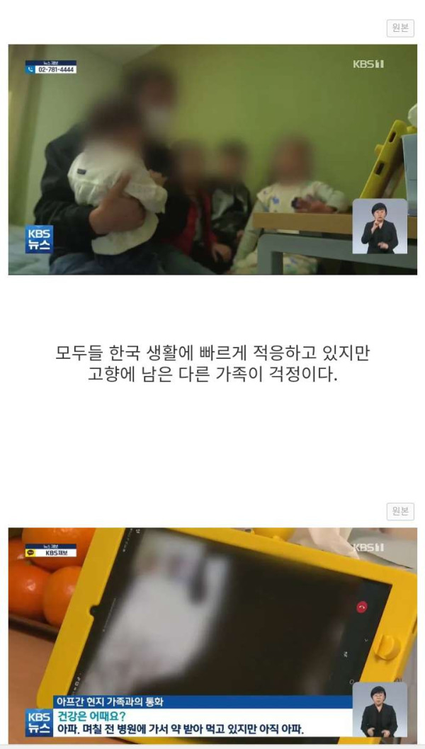 아프간 특별기여자 근황