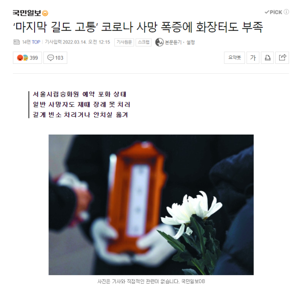 코로나 사망 폭증에 화장터도 부족