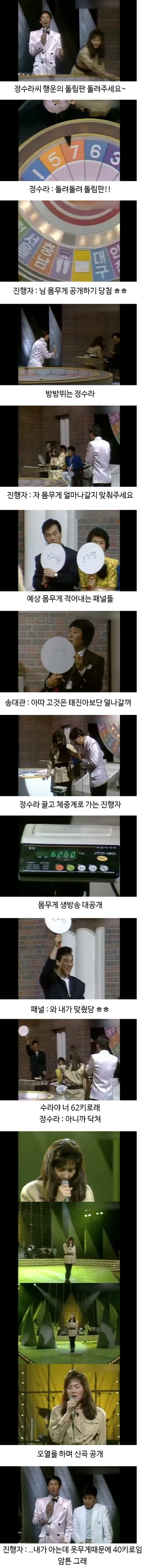 생방송 중 몸무게 공개당하고 울면서 노래 부른 여가수