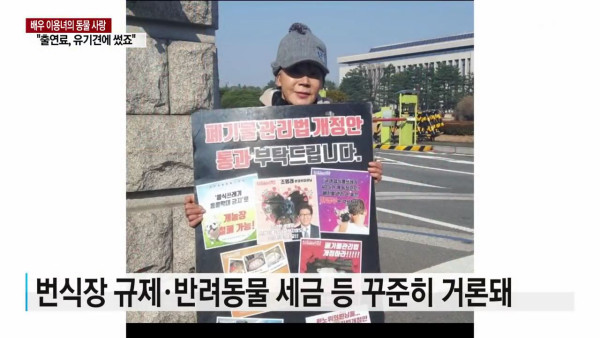 출연료를 유기동물 돌보는데 쓴 배우