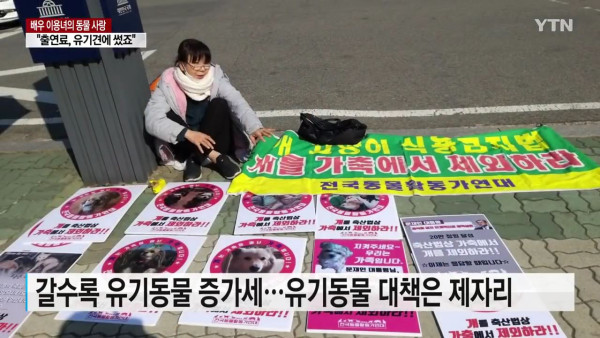 출연료를 유기동물 돌보는데 쓴 배우