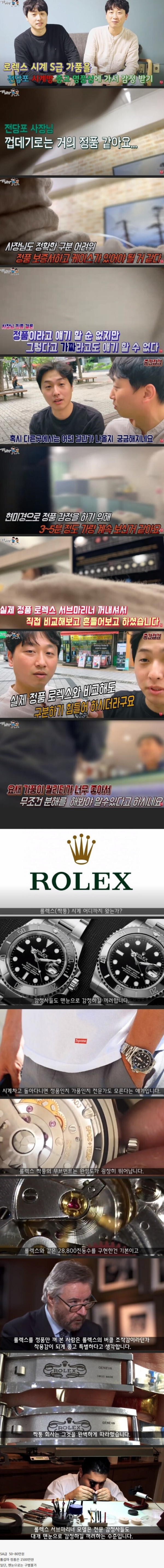 롤렉스 서브마리너 가품 수준