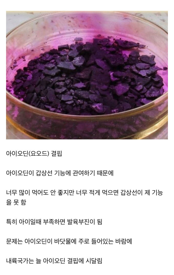 전세계적으로 섭취가 부족해서 문제일어난다는 영양소
