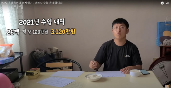고등학생 농부 태웅이 2021년 벼농사만 수입공개