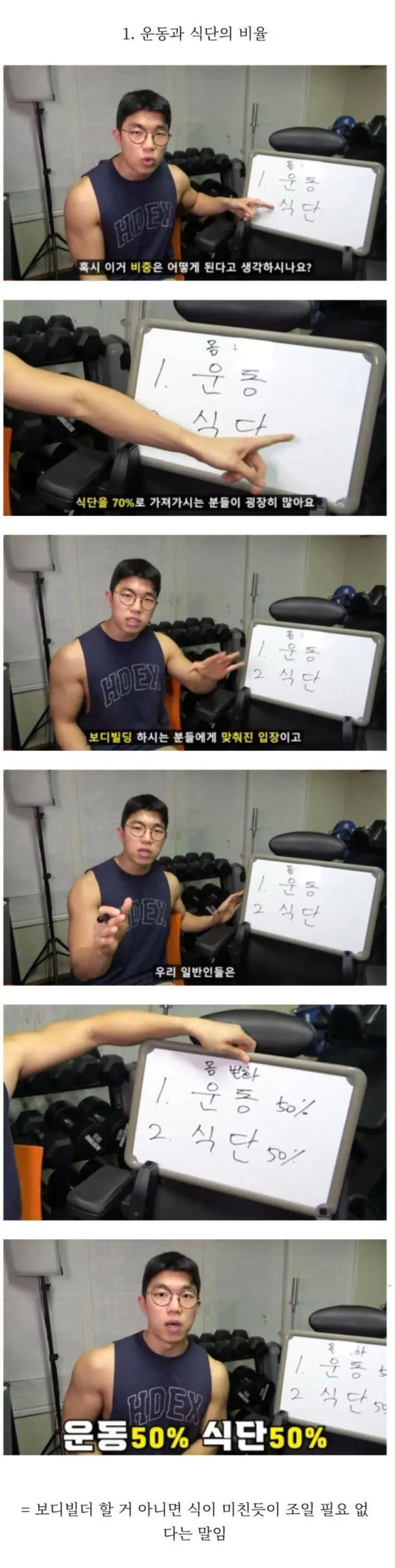 운동과 식단의 비율
