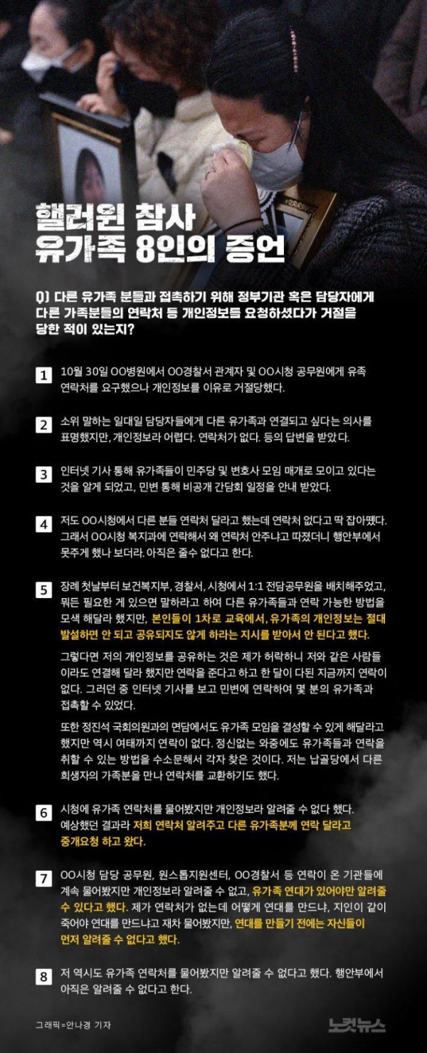 1029 이태원 참사 유가족들의 증언