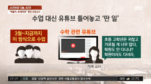 여학생한테 남학생 패라고 시킨 선생님