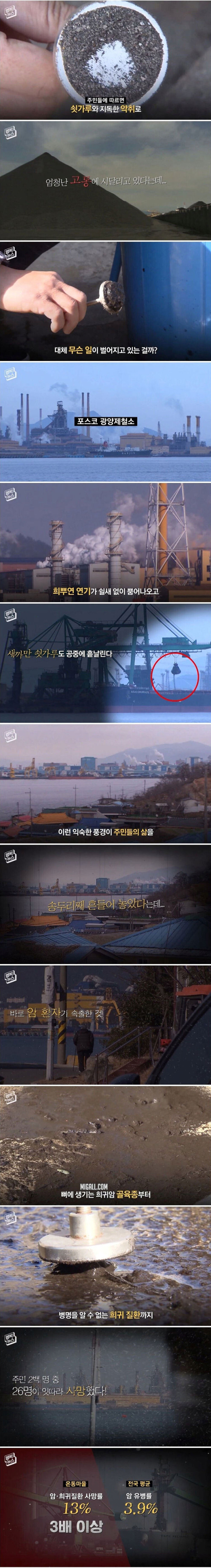 제철소 주변 쇳가루가 몰고 온 비극
