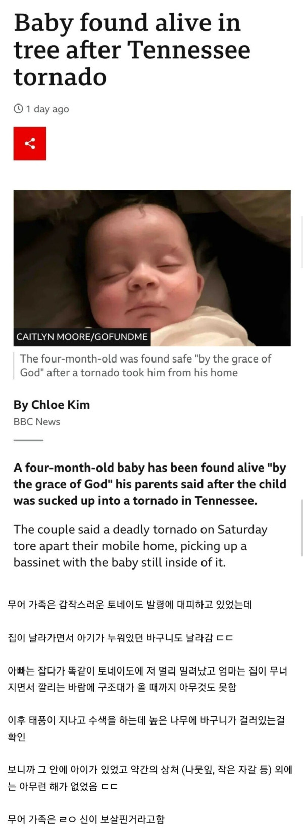 미국에서 탄생한 태풍의 아이