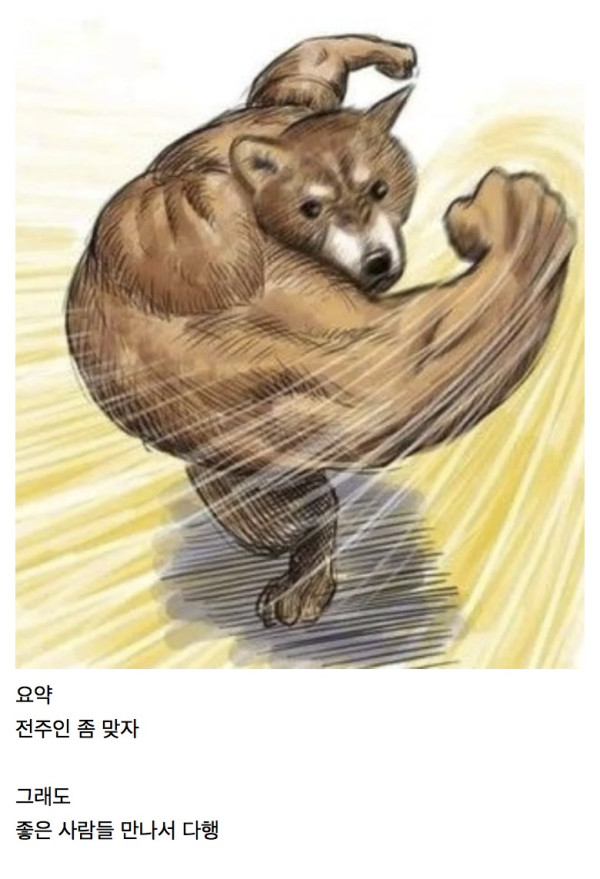 산에서 30KG 쇳덩이 끌고 내려온 강아지