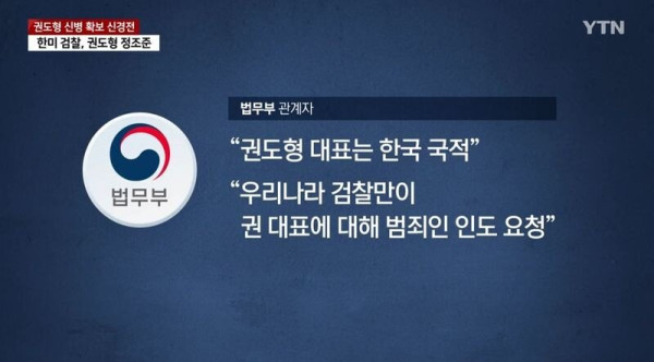 한국과 미국이 서로 자기꺼라고 싸우는 상황