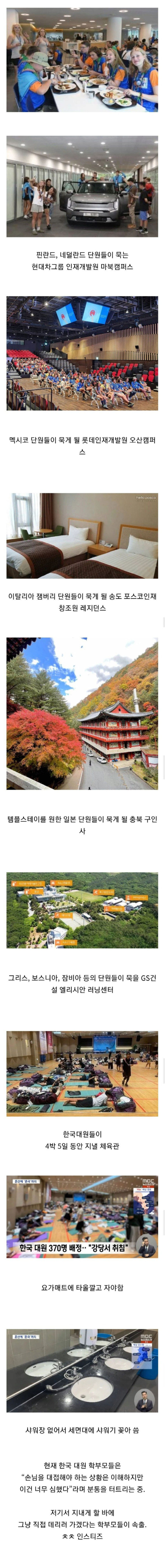 잼버리 국가별 숙소 배정 현황