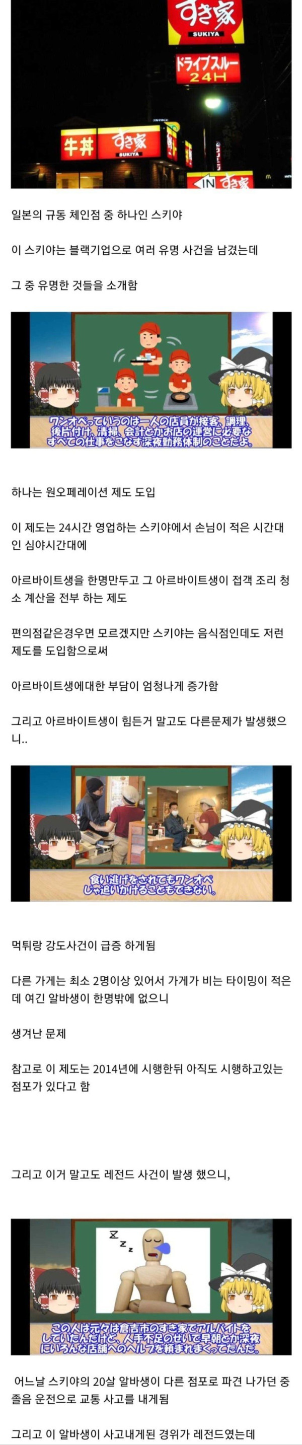 일본 블랙기업의 레전드 사건