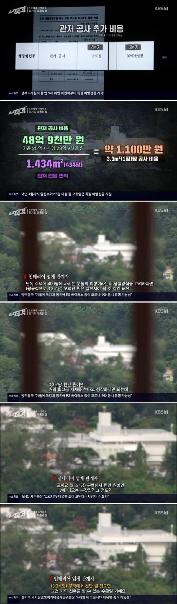 대통령실 관저 공사 비용