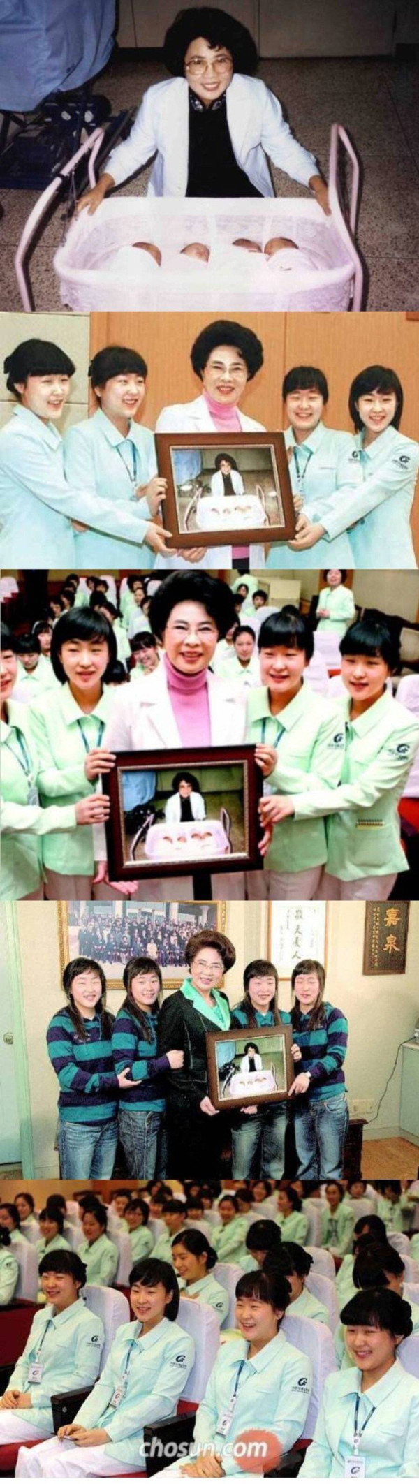 같은 병원의 네 쌍둥이 간호사들