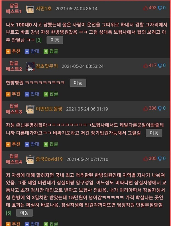 블라인드에서 유명한 자생한방병원 경험담