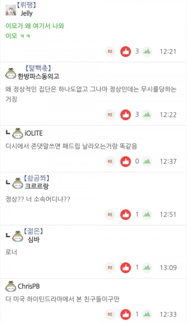 미국 중고등학교의 파벌집단