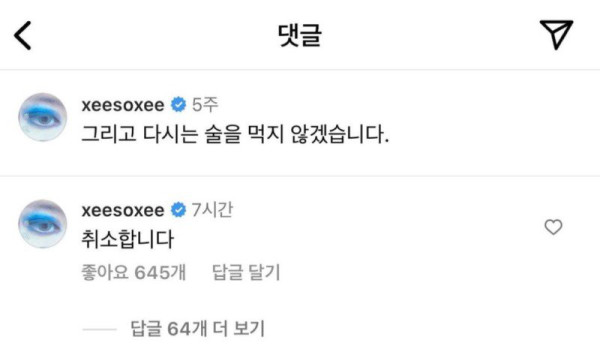 금주 선언을 한 여자연예인