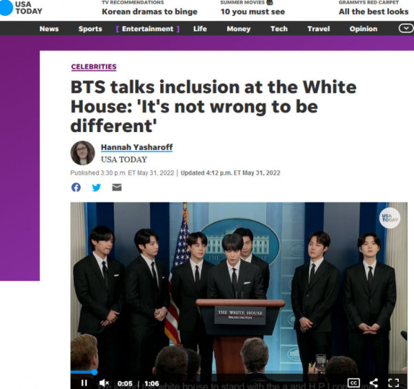 백악관을 방문한 BTS